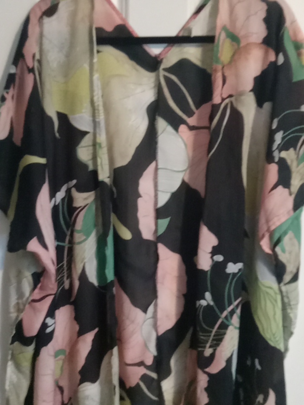 Floral Sheer Kimono Cardigan in Black and Pastel Mix - Picture 2 of 4